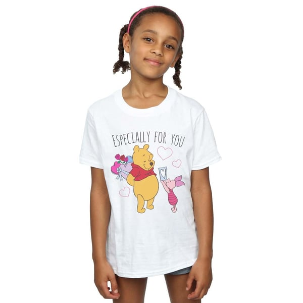 Disney Girls Winnie The Pooh Piglet Valentines Gift Cotton T-Shirt