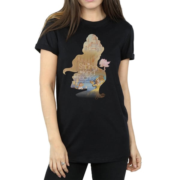 Disney Princess Womens/Ladies Belle Filled Silhouette Cotton Boyfriend T-Shirt