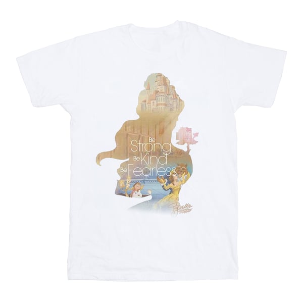 Disney Princess Womens/Ladies Belle Filled Silhouette Cotton Boyfriend T-Shirt