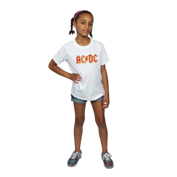 AC/DC Girls Distressed Logo Cotton T-Shirt
