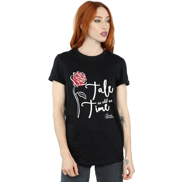 Disney Womens/Ladies Tale As Old As Time Rose Cotton Boyfriend T-Shirt