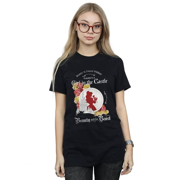 Disney Womens/Ladies Beauty And The Beast Girl in The Castle Cotton Boyfriend T-Shirt