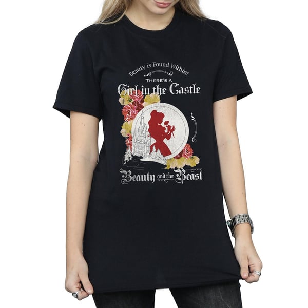 Disney Womens/Ladies Beauty And The Beast Girl in The Castle Cotton Boyfriend T-Shirt