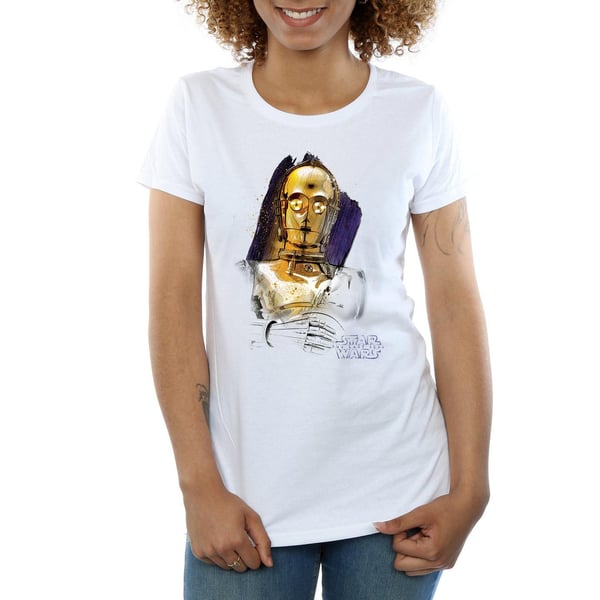Star Wars Womens/Ladies The Last Jedi C-3PO Brushed Cotton T-Shirt