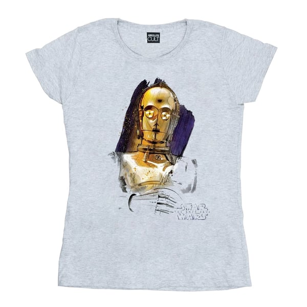 Star Wars Womens/Ladies The Last Jedi C-3PO Brushed Cotton T-Shirt