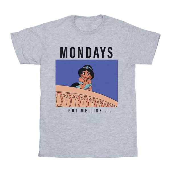 Disney Princess Dam/Dam Jasmine Mondays Got Me Like T-shirt i bomull i boyfriend-modell