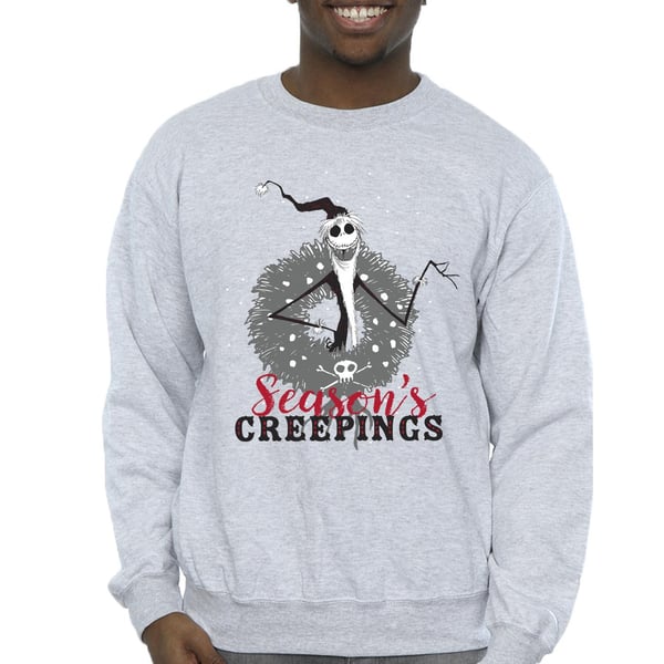 Disney Mens The Nightmare Before Christmas Seasons Creepings Wreath Sweatshirt