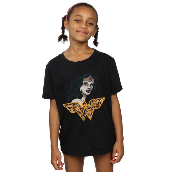 DC Comics Girls Wonder Woman Retro Collage Cotton T-Shirt