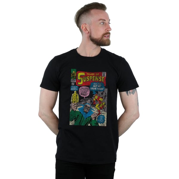 Marvel Mens Iron Man Distressed Suspense Cover T-Shirt