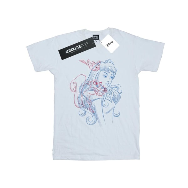 Disney Womens/Ladies Aurora Animals Sketch Cotton Boyfriend T-Shirt