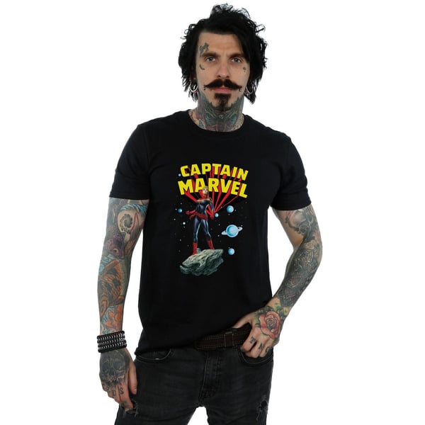 Marvel Mens Captain Marvel Space Pose T-Shirt