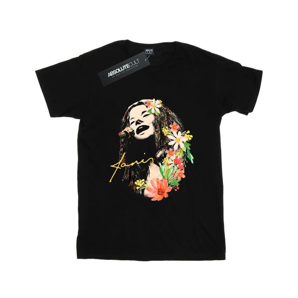 Janis Joplin Womens/Ladies Floral Pattern Cotton Boyfriend T-Shirt