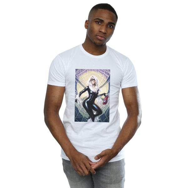 Marvel Mens Black Cat Artwork T-Shirt