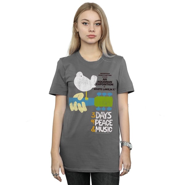 Woodstock Womens/Ladies Festival Poster Cotton Boyfriend T-Shirt