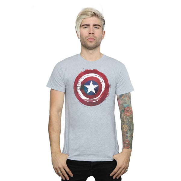 Marvel Mens Captain America Splatter Shield T-Shirt