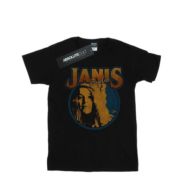 Janis Joplin Womens/Ladies Distressed Circle Cotton Boyfriend T-Shirt