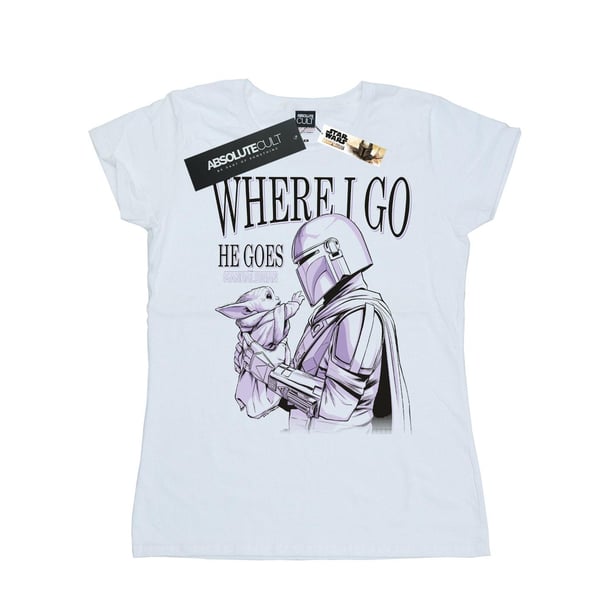 Star Wars Womens/Ladies The Mandalorian Where I Go Cotton T-Shirt
