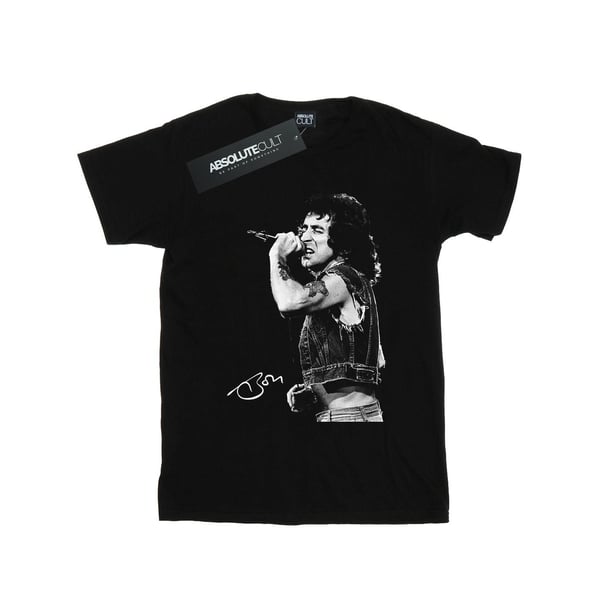 Bon Scott Womens/Ladies Signed Photo Cotton Boyfriend T-Shirt