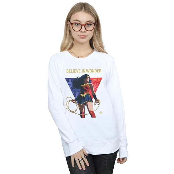 DC Comics Womens/Ladies Wonder Woman 80th Anniversary Believe In Wonder Pose Sweatshirt