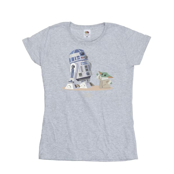 Star Wars Naisten The Mandalorian R2D2 ja Grogu puuvillainen T-paita