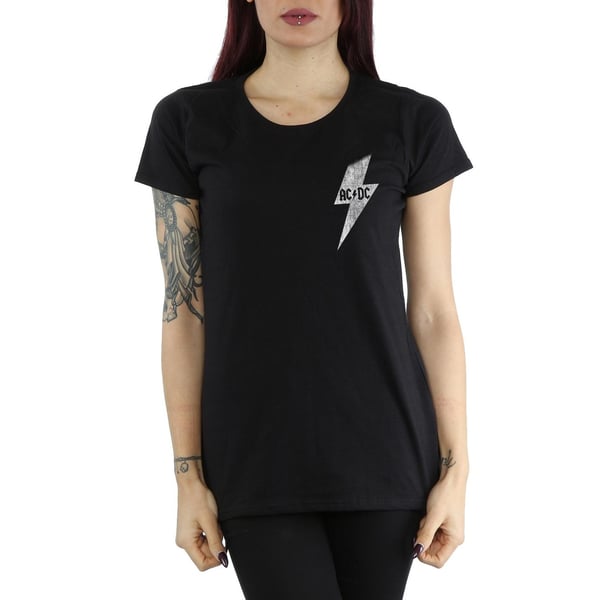 AC/DC Womens/Ladies Small Lightning Bolt Cotton T-Shirt