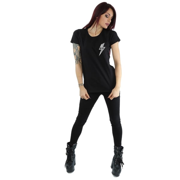 AC/DC Womens/Ladies Small Lightning Bolt Cotton T-Shirt