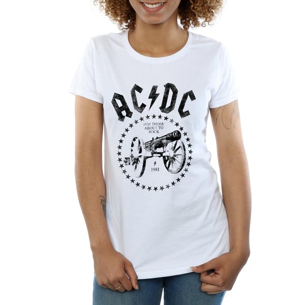 AC/DC Womens/Ladies We Salute You Cannon Cotton T-Shirt