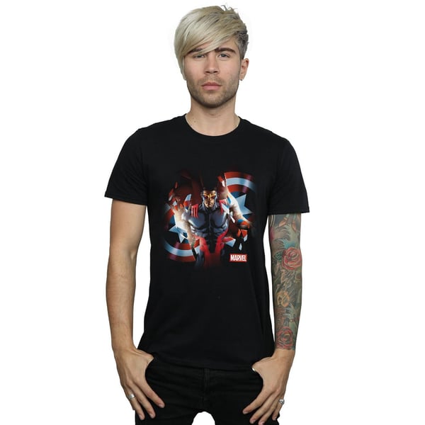Marvel Mens Captain America Sam Wilson Shield Breakthrough T-Shirt