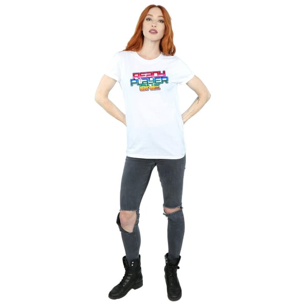 Ready Player One Womens/Ladies Rainbow Logo Cotton Boyfriend T-Shirt