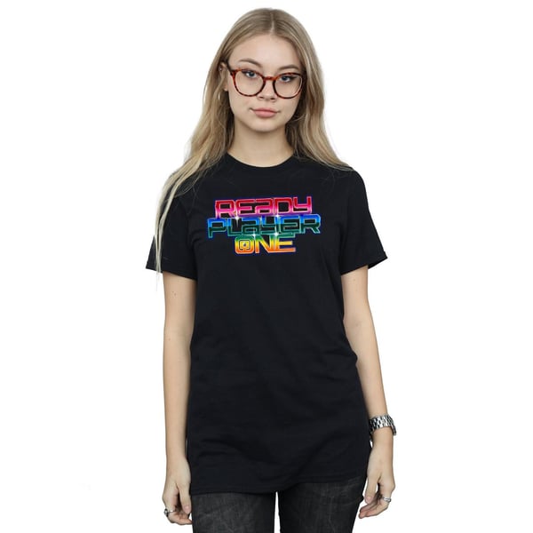 Ready Player One Womens/Ladies Rainbow Logo Cotton Boyfriend T-Shirt