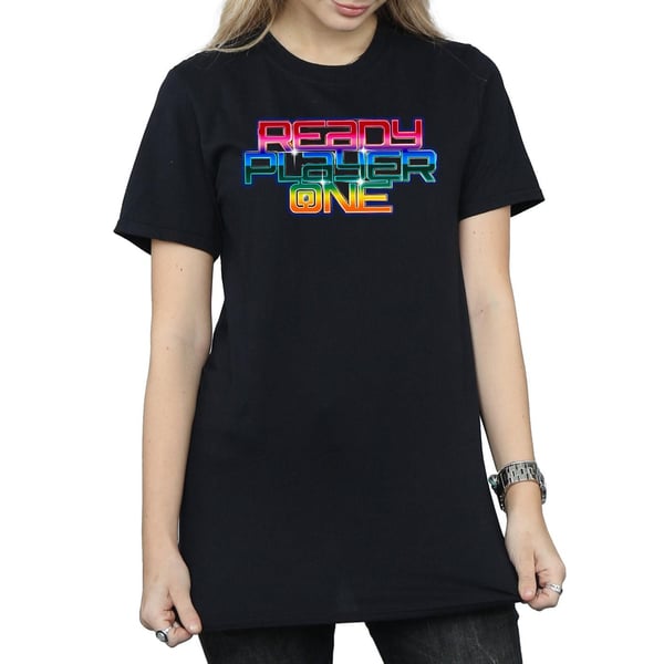 Ready Player One Womens/Ladies Rainbow Logo Cotton Boyfriend T-Shirt