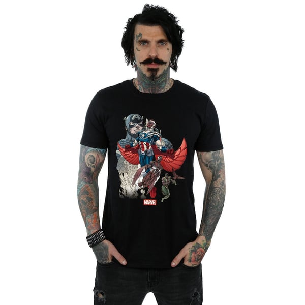 Marvel Mens Captain America Falcon Evolution T-Shirt