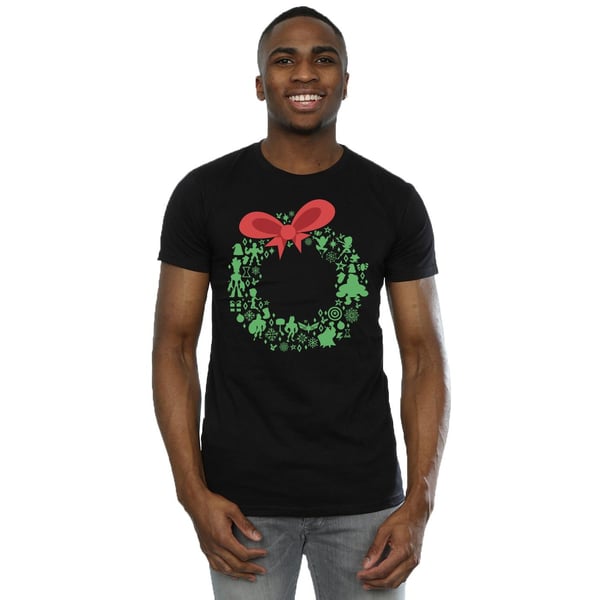 Marvel Mens Avengers Christmas Wreath T-Shirt
