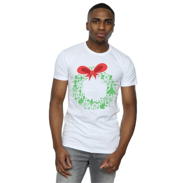 Marvel Mens Avengers Christmas Wreath T-Shirt