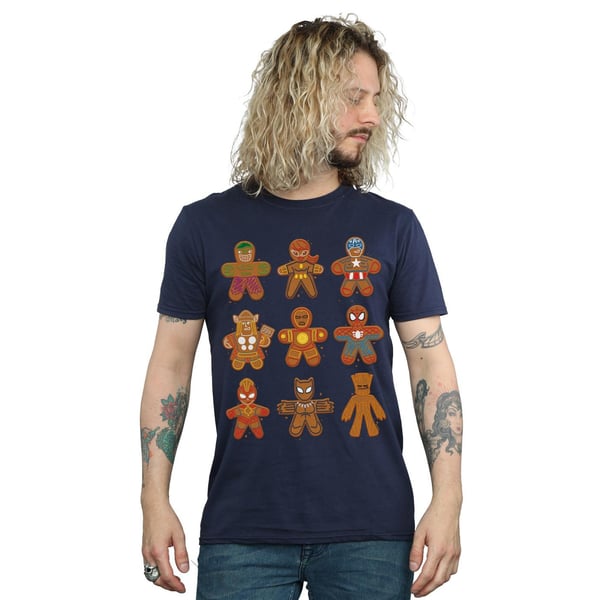 Marvel Mens Avengers Christmas Gingerbread T-Shirt
