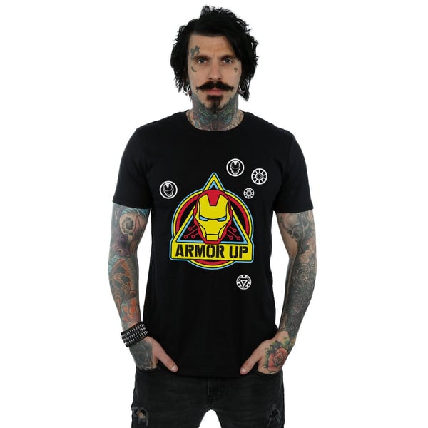 Marvel Mens Iron Man Armor Up Badge T-Shirt