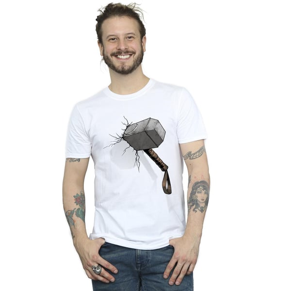 Marvel Universe Mens Thor Hammer Crack T-Shirt