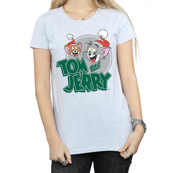 Tom And Jerry Womens/Ladies Christmas Greetings Cotton T-Shirt
