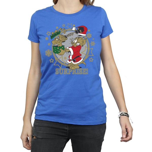 Tom And Jerry Womens/Ladies Christmas Surprise Cotton T-Shirt