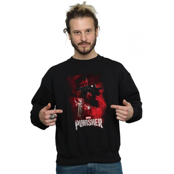 Marvel Mens The Punisher TV Series Red Smoke Sweatshirt