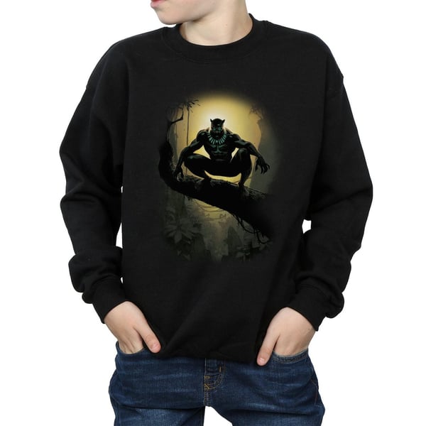 Black Panther Boys Crouch Cotton Sweatshirt