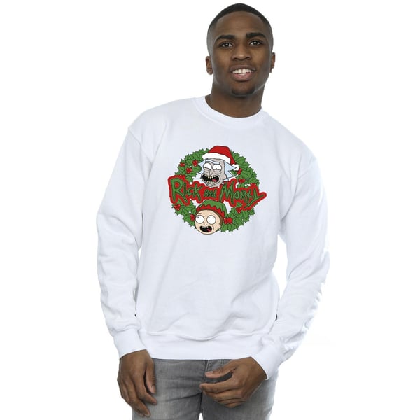 Rick And Morty Mens Christmas Wreath Sweatshirt