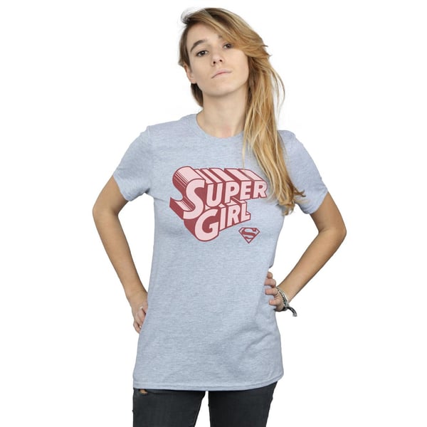 DC Comics Womens/Ladies Supergirl Retro Logo Cotton Boyfriend T-Shirt