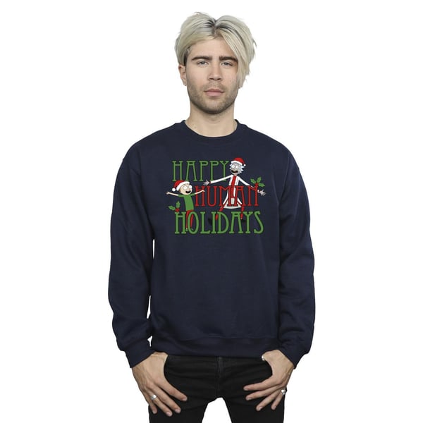 Rick And Morty Mens Happy Human Holidays Sweatshirt