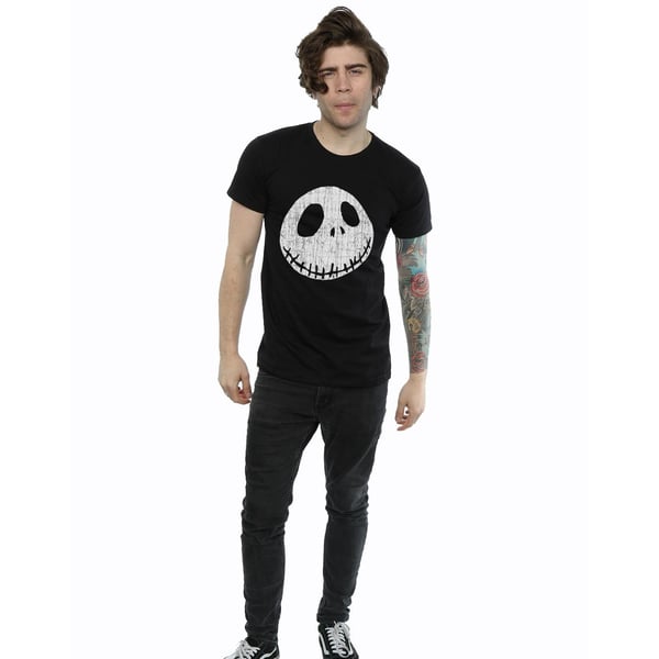 Disney Mens Nightmare Before Christmas Jack Cracked Face T-Shirt
