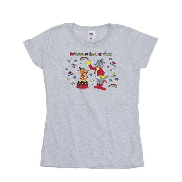 Tom ja Jerry naisten/naisten Wanna Have Fun -puuvillapaita