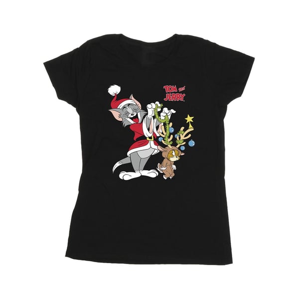 Tom & Jerry Womens/Ladies Christmas Reindeer Cotton T-Shirt