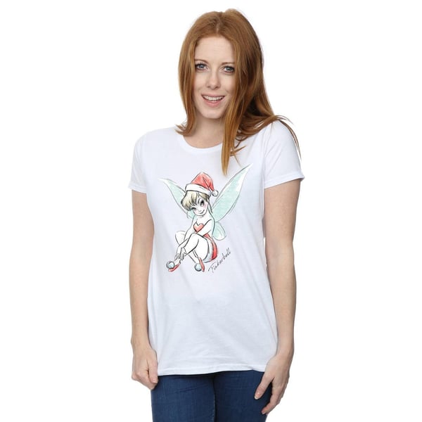 Disney Womens/Ladies Tinkerbell Christmas Fairy Cotton T-Shirt