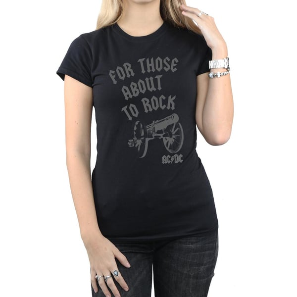 AC/DC Womens/Ladies For Those About To Rock Cannon Cotton T-Shirt