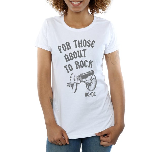 AC/DC Womens/Ladies For Those About To Rock Cannon Cotton T-Shirt